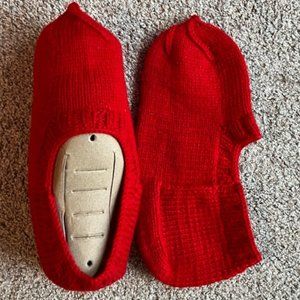 New Knitted Red Slippers